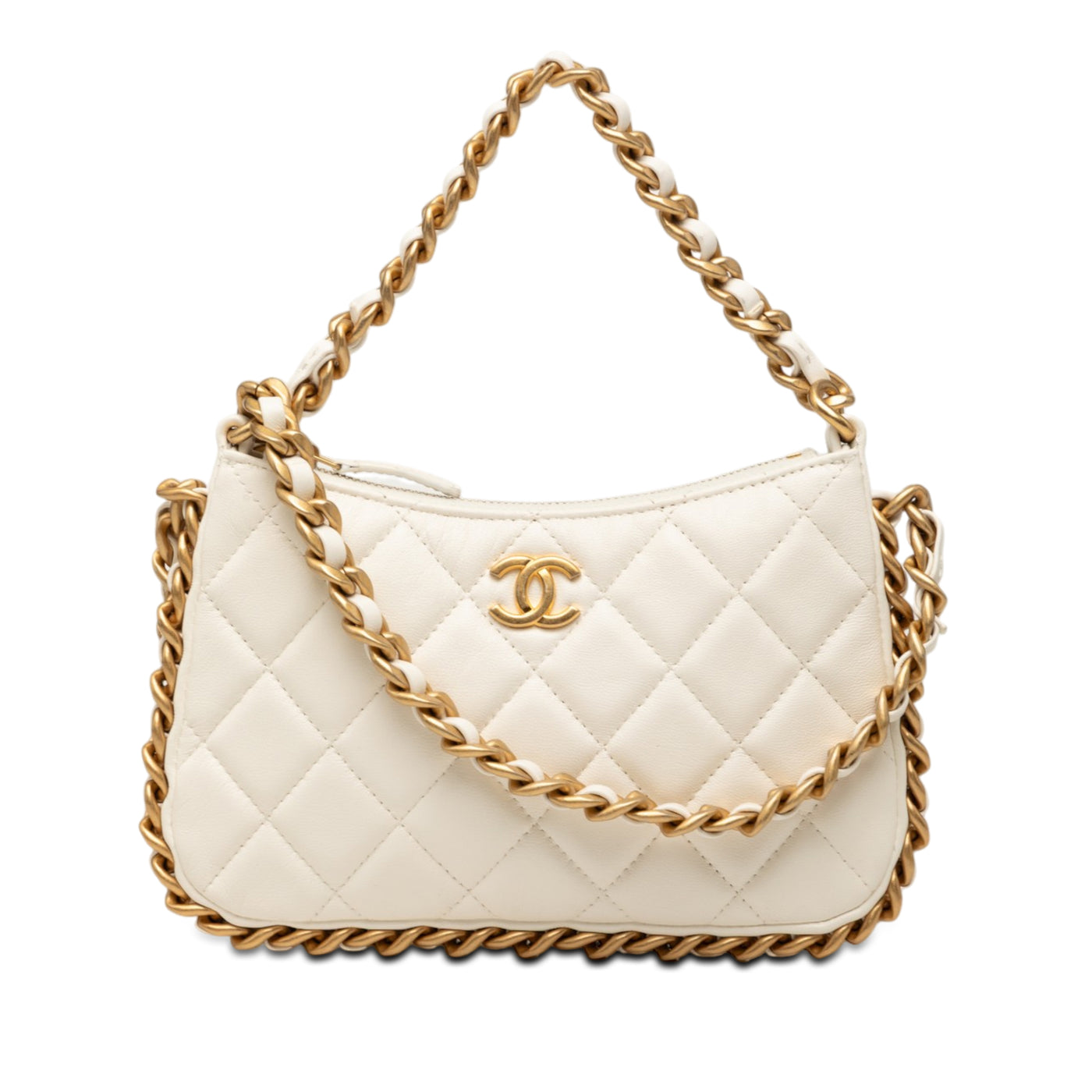 CC Quilted Lambskin Trendy Chain Around Hobo - Image 1