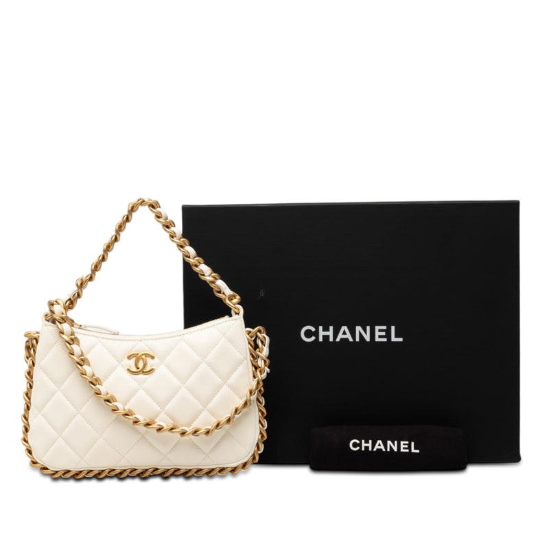 CC Quilted Lambskin Trendy Chain Around Hobo - Image 8