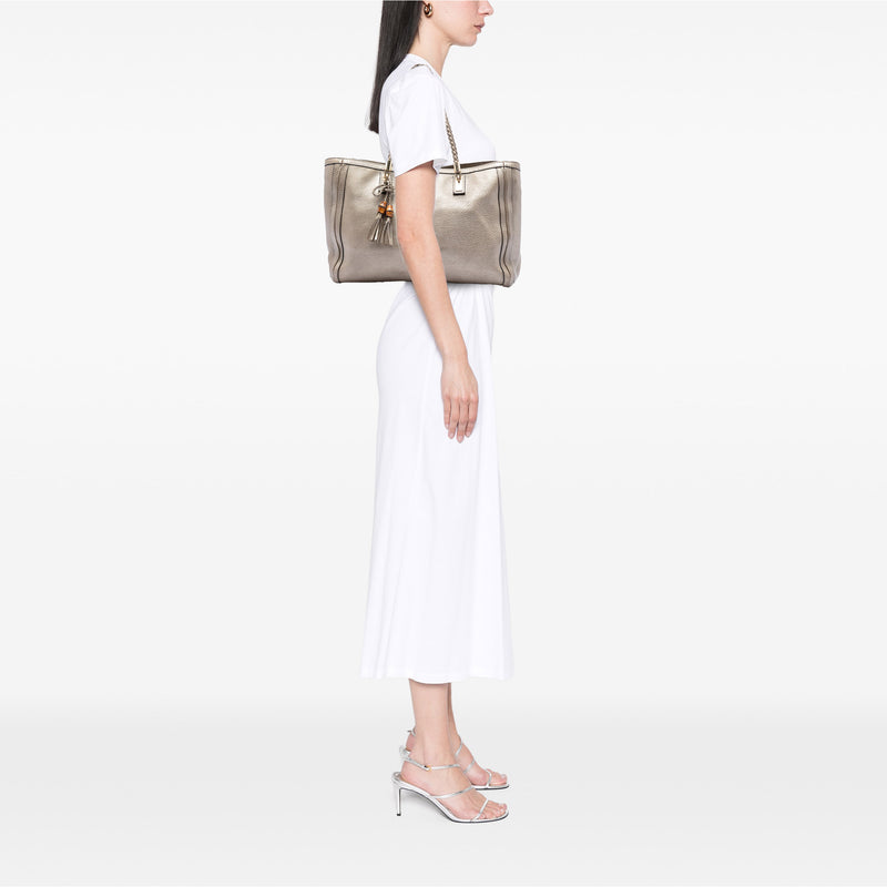 Metallic Calfskin Bella Tote - Image 7