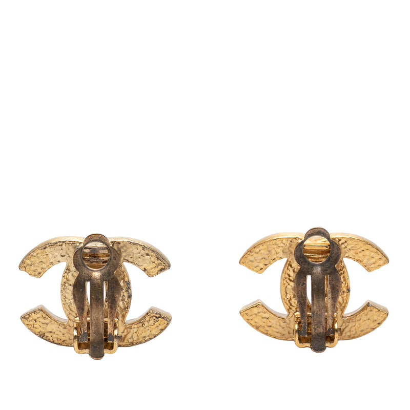 CC Gold Plated Strass Clip On Earrings - Image 2