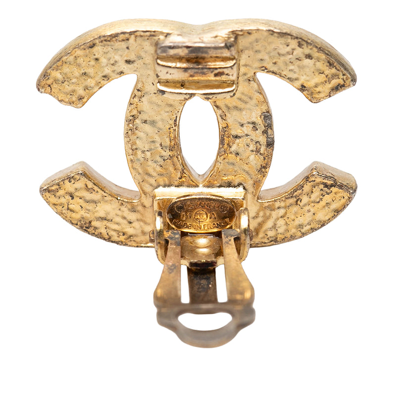 CC Gold Plated Strass Clip On Earrings - Image 3
