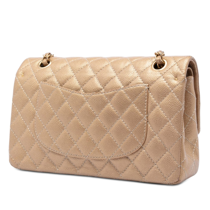 Medium Classic Iridescent Caviar Double Flap - Image 2