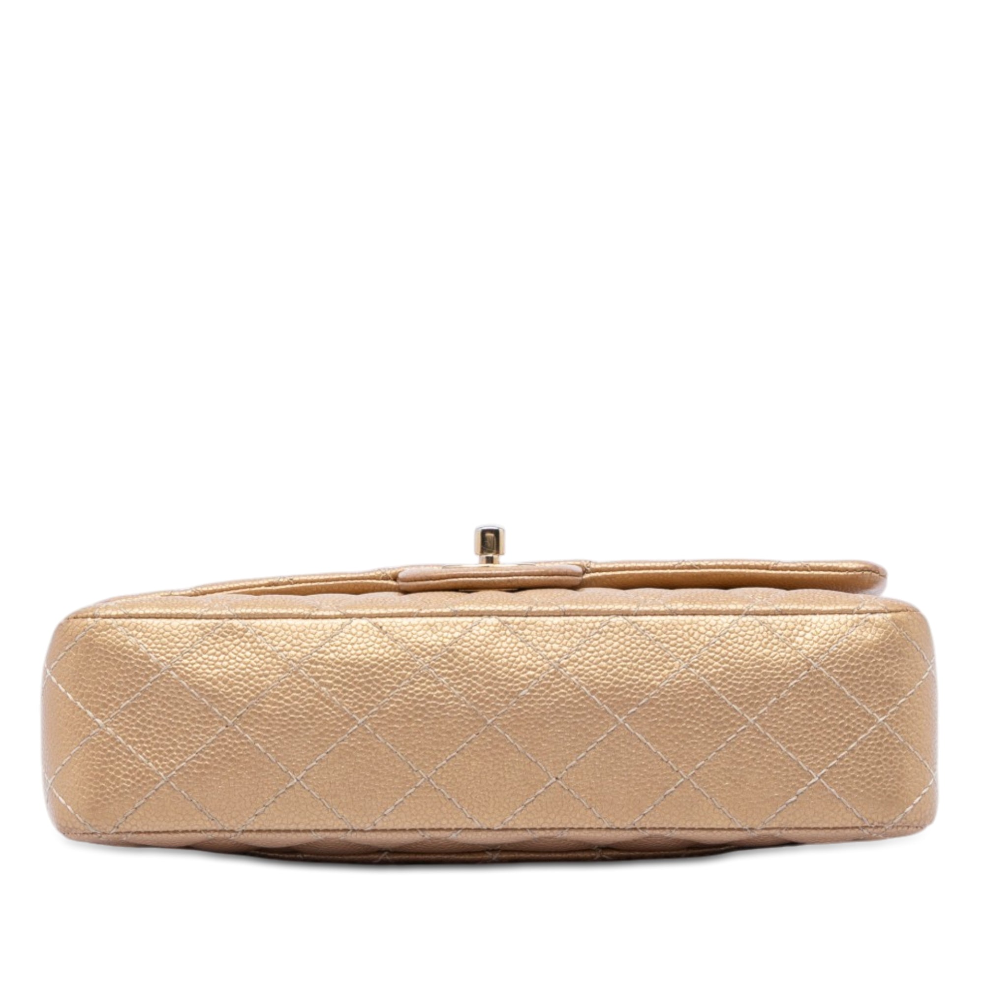 Medium Classic Iridescent Caviar Double Flap - Image 3