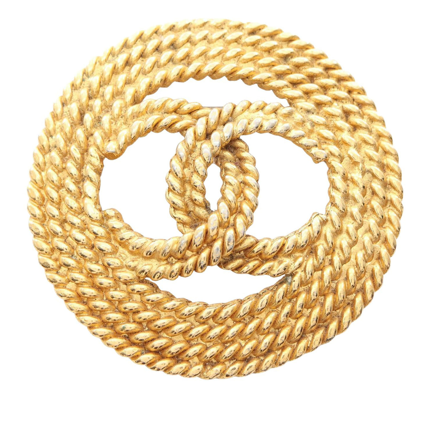 Gold Plated CC Rope Brooch - Image 1