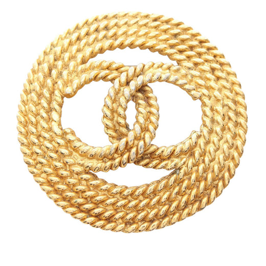 Gold Plated CC Rope Brooch - Image 1
