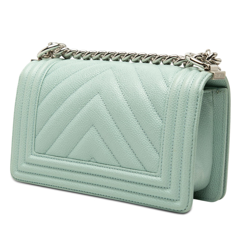 Small Chevron Caviar Boy Flap - Image 2