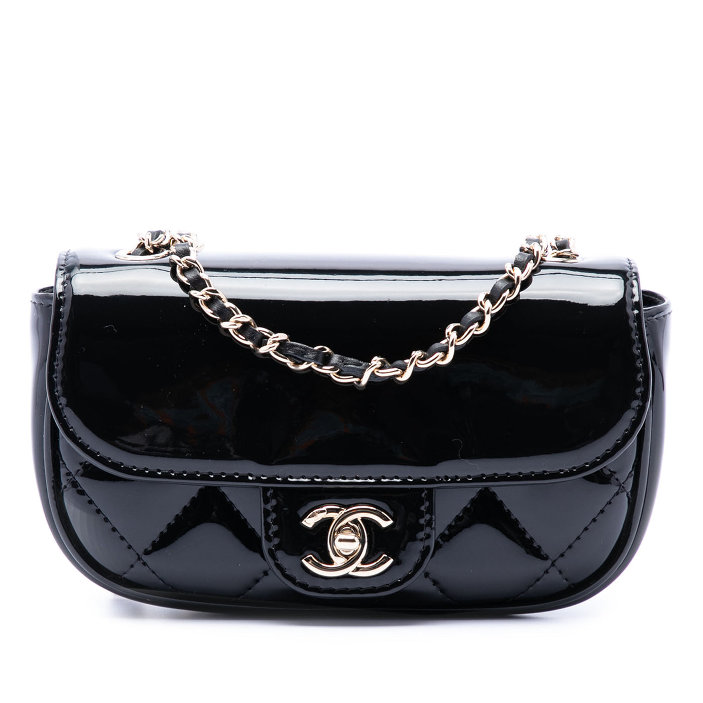 Mini CC Quilted Patent Single Flap - Image 1