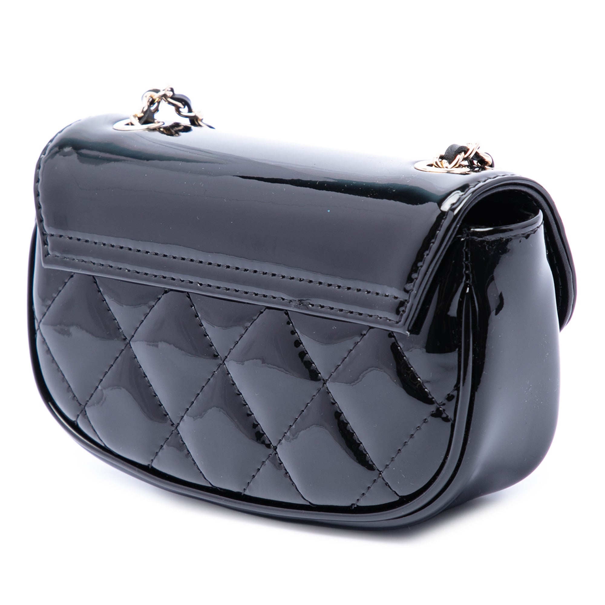 Mini CC Quilted Patent Single Flap - Image 2