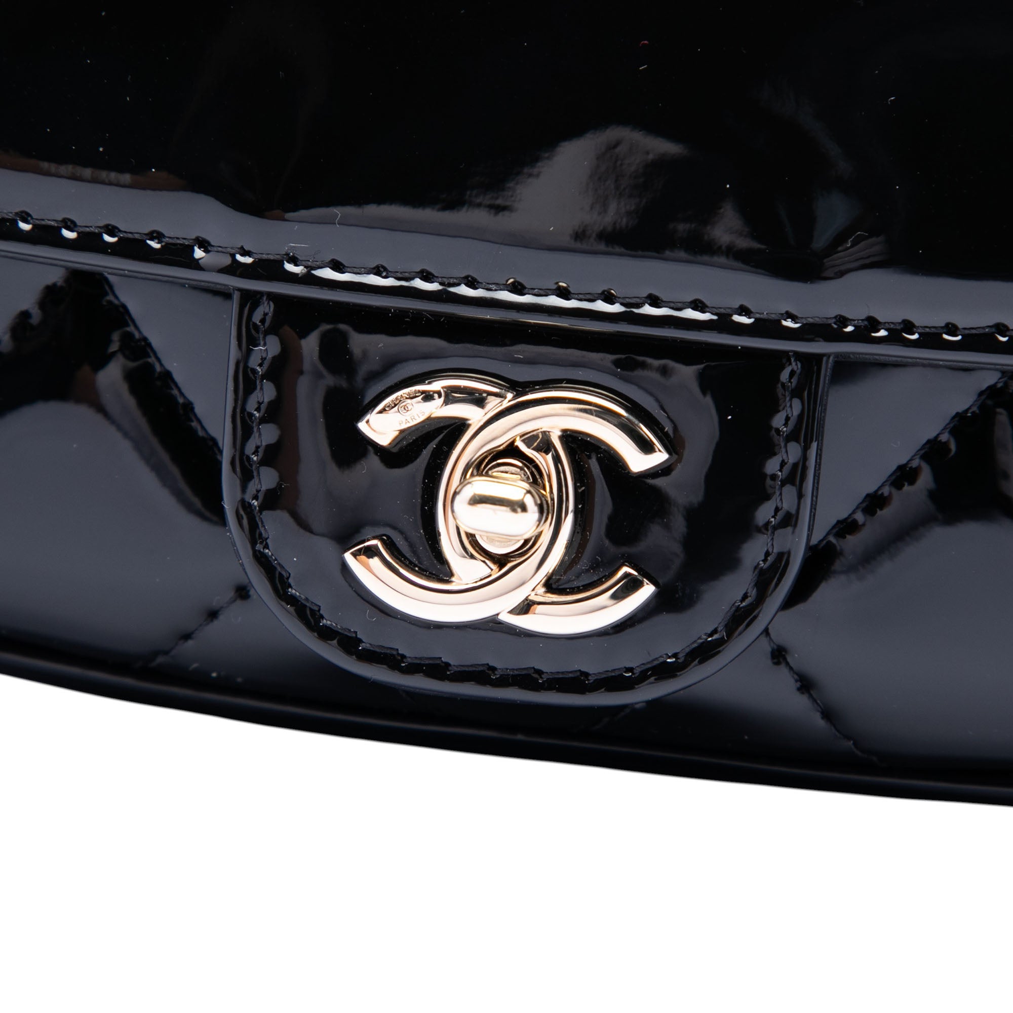 Mini CC Quilted Patent Single Flap - Image 5