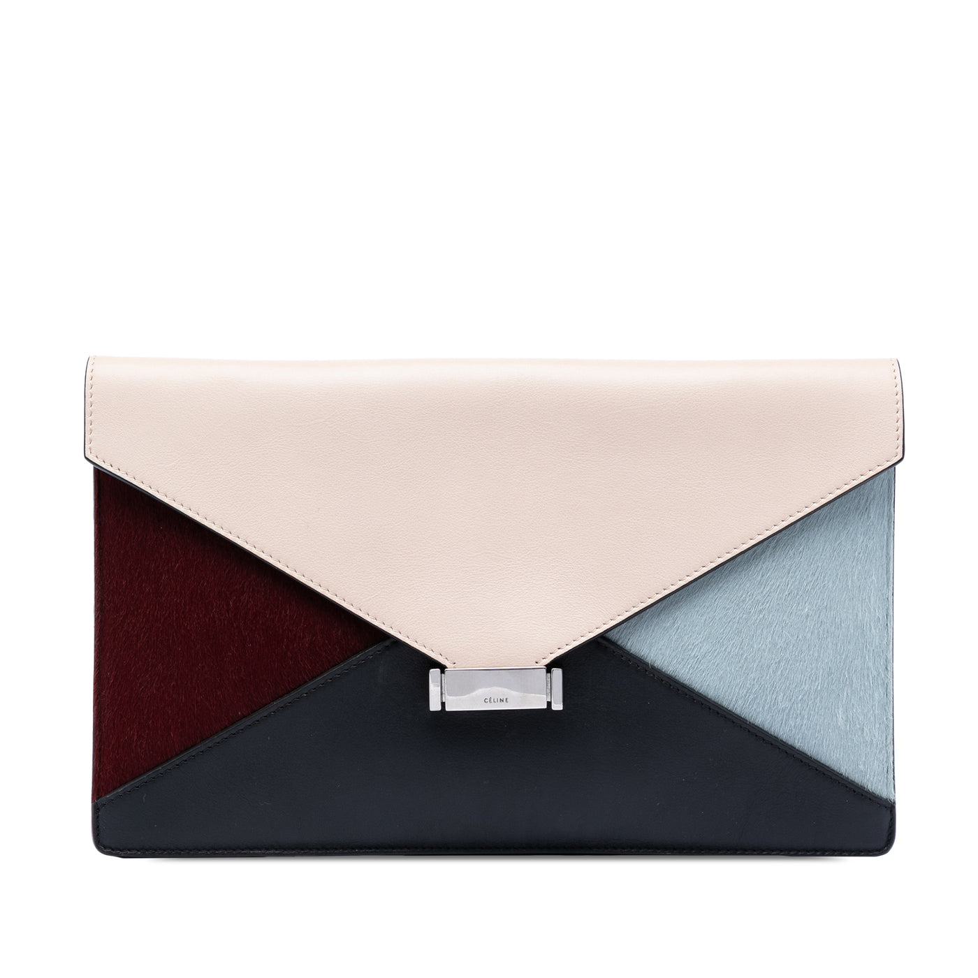 Calfskin and Pony Hair Diamond Clutch - Image 1