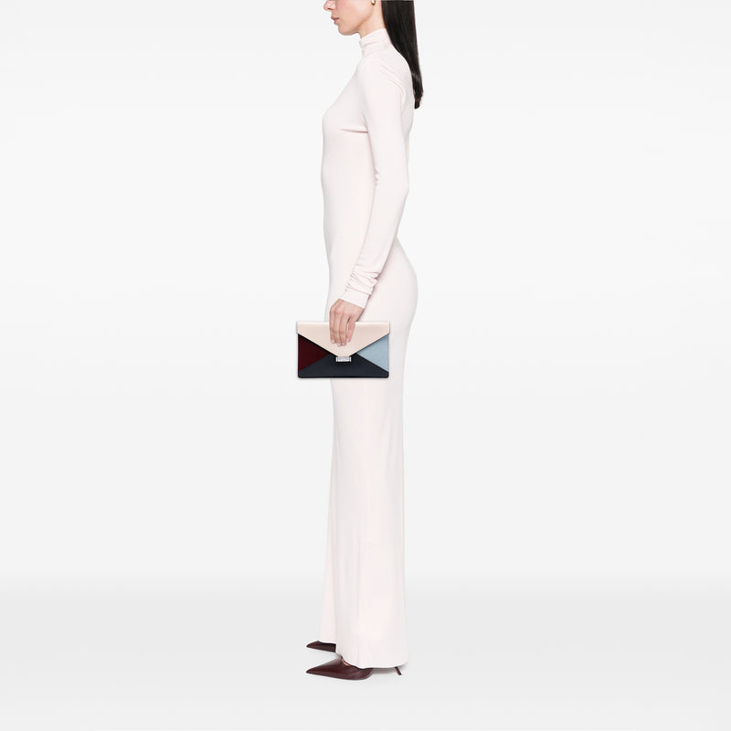 Calfskin and Pony Hair Diamond Clutch - Image 6