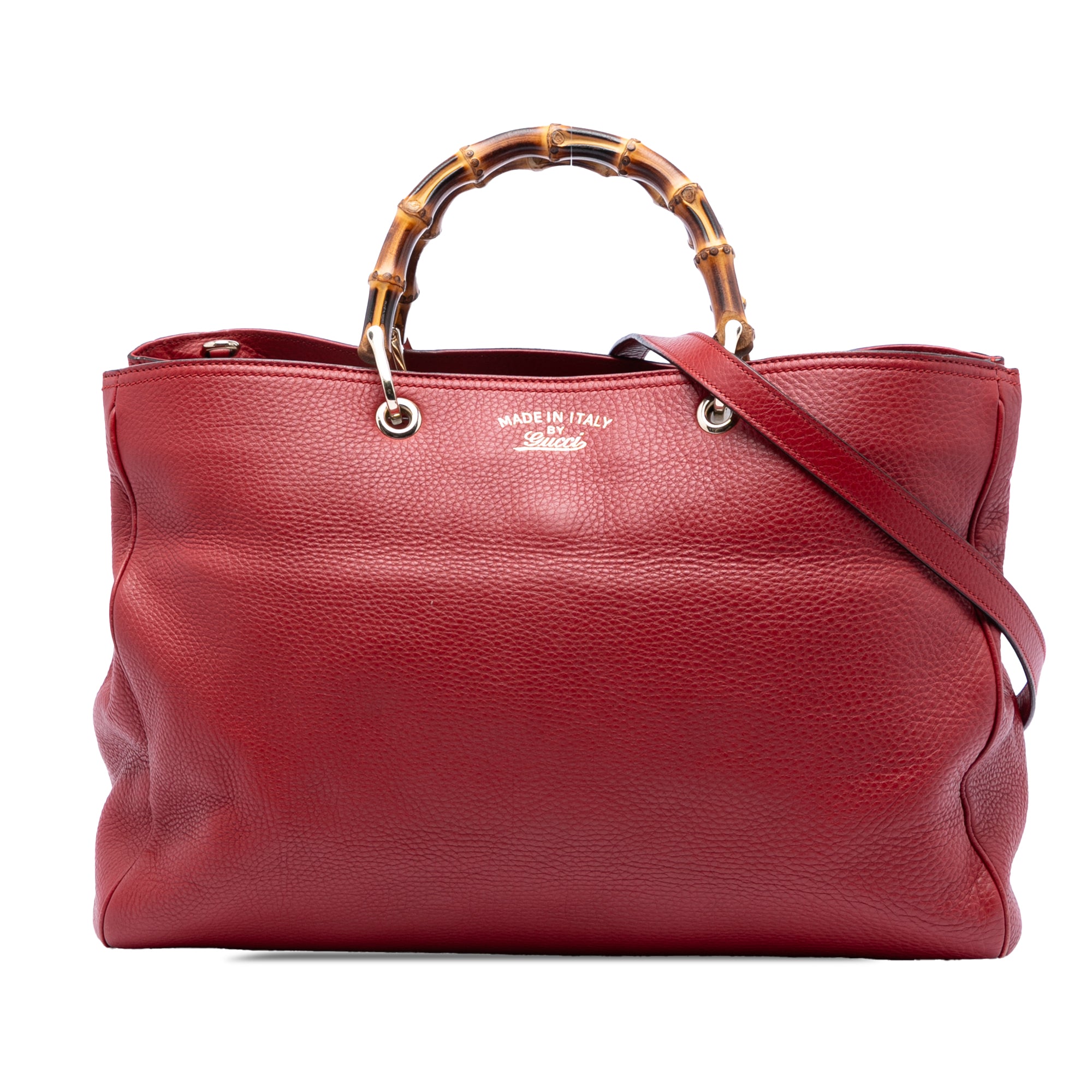 Large Calfskin Bamboo Shopper Satchel - Image 1