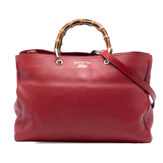 Large Calfskin Bamboo Shopper Satchel - Image 1