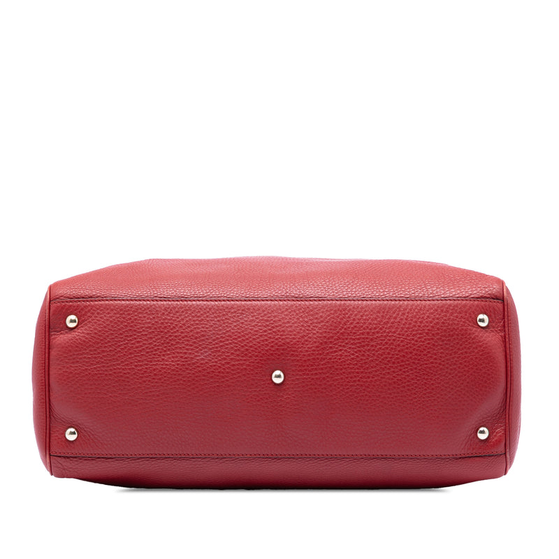 Large Calfskin Bamboo Shopper Satchel - Image 3