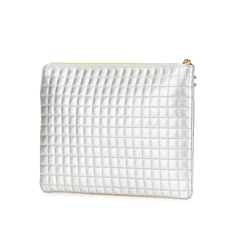 Quilted Metallic Calfskin C Charm Pouch - Image 2