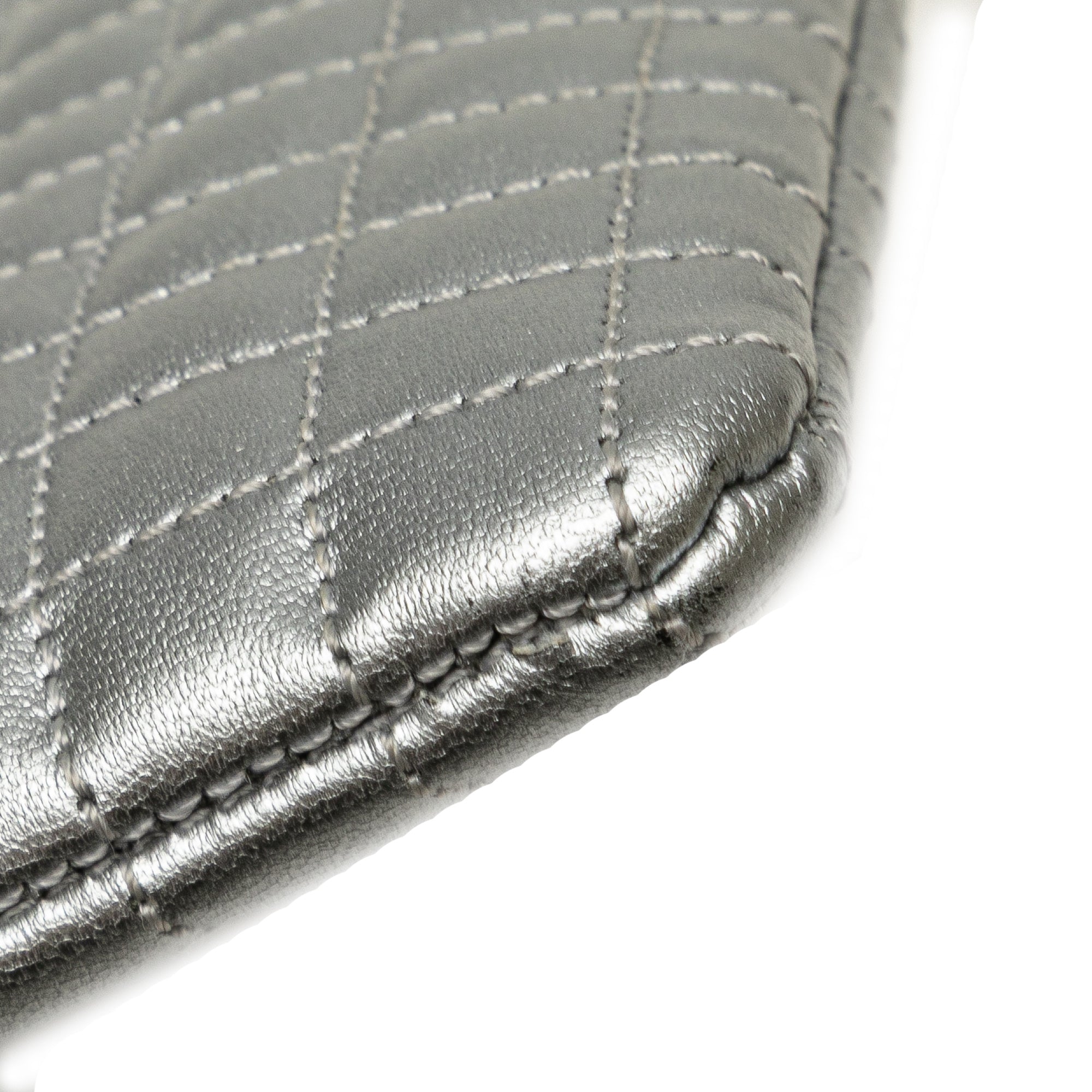 Quilted Metallic Calfskin C Charm Pouch - Image 9