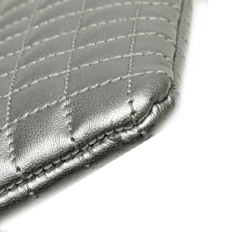 Quilted Metallic Calfskin C Charm Pouch - Image 9
