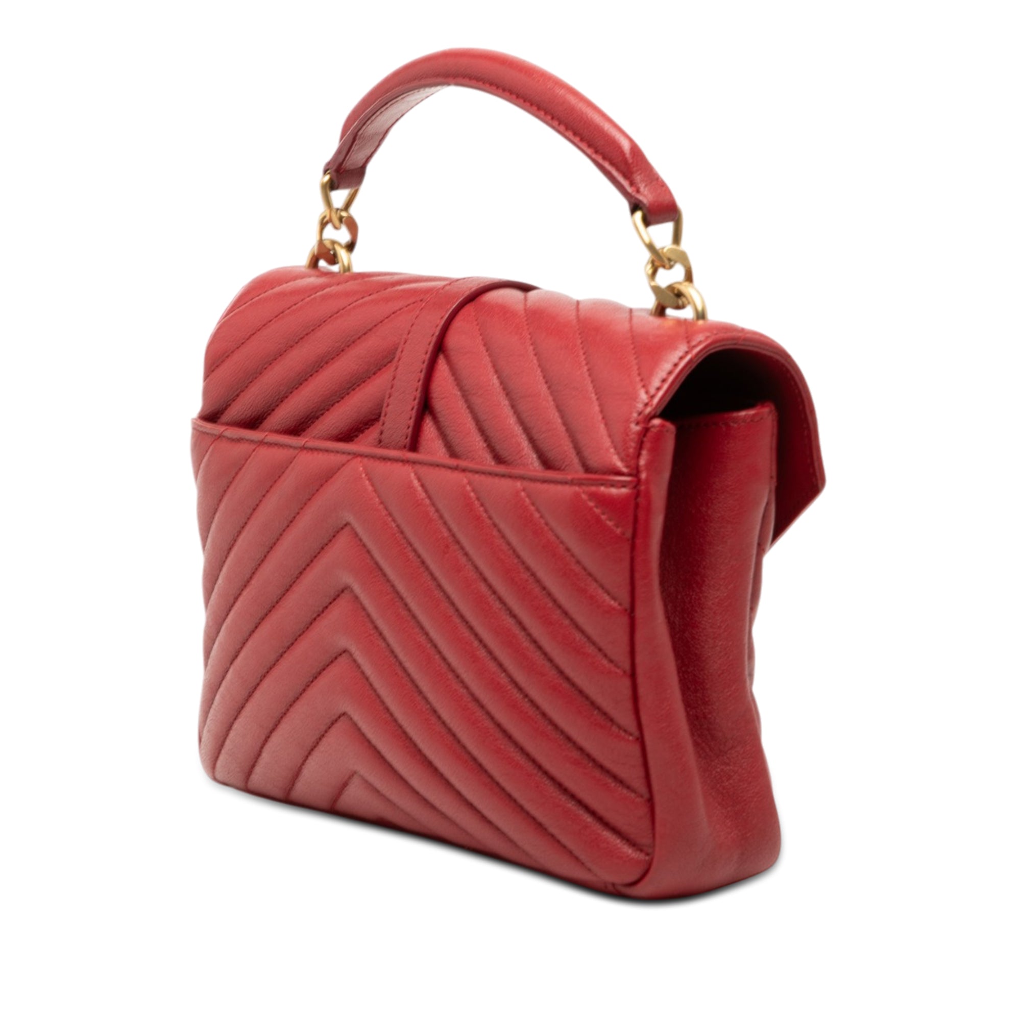 Medium Chevron Sheepskin Monogram College Satchel - Image 2
