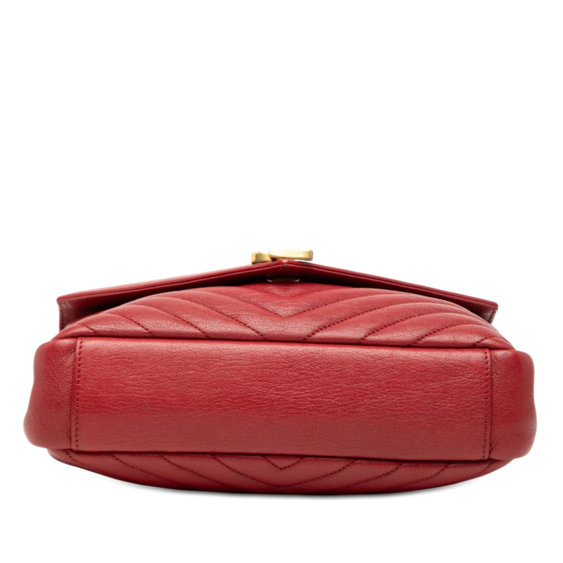 Medium Chevron Sheepskin Monogram College Satchel - Image 3