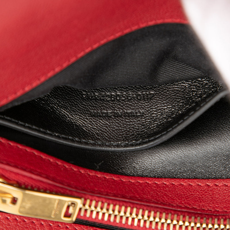 Medium Chevron Sheepskin Monogram College Satchel - Image 6