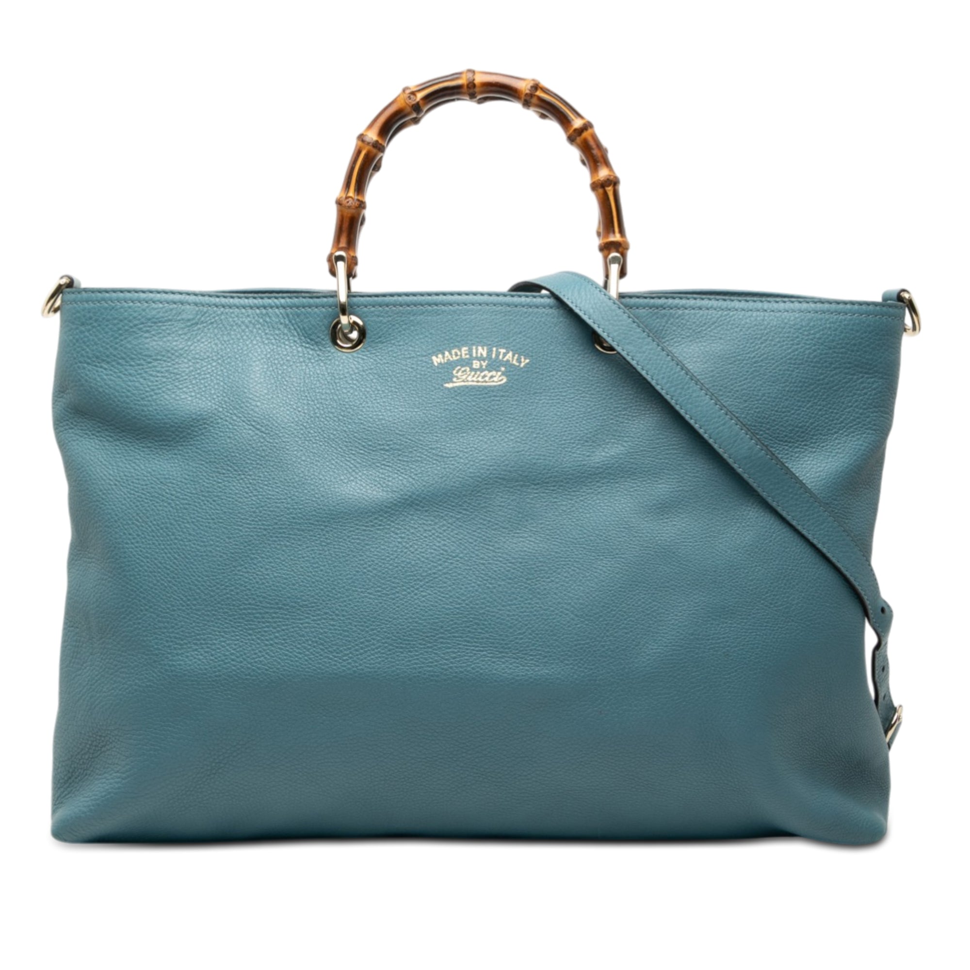 Large Calfskin Bamboo Shopper Satchel - Image 1
