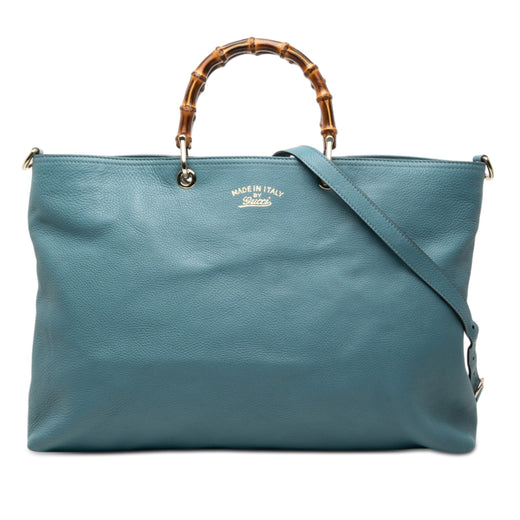 Large Calfskin Bamboo Shopper Satchel - Image 1