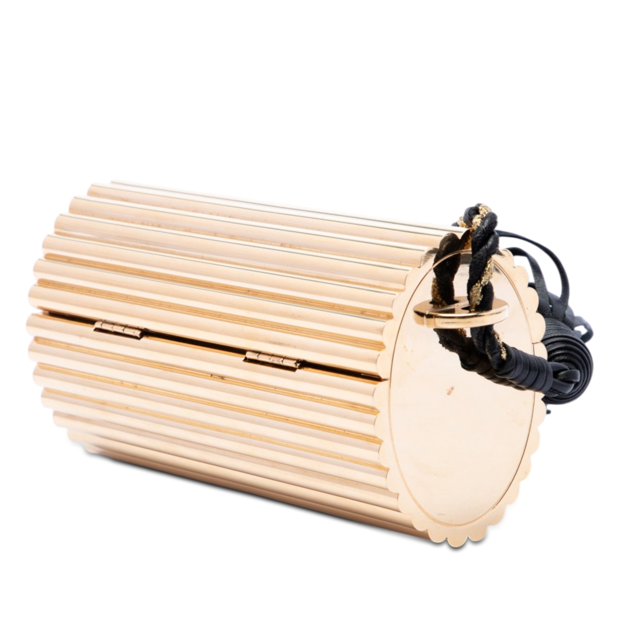 Ribbed Acrylic and Lambskin Fringe Monogram Opium Box Bag - Image 2