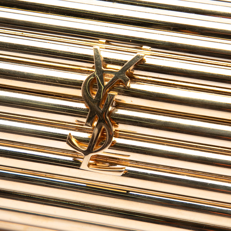 Ribbed Acrylic and Lambskin Fringe Monogram Opium Box Bag - Image 5