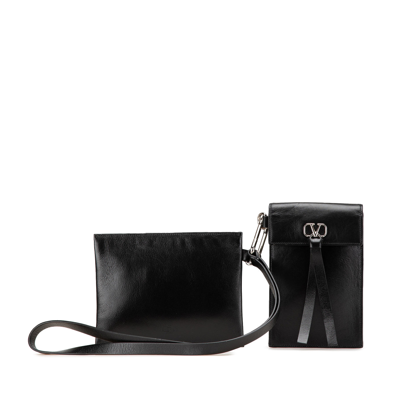 Leather VRing Neck Pouch - Image 1
