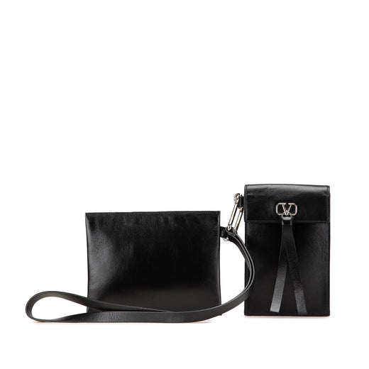 Leather VRing Neck Pouch - Image 1