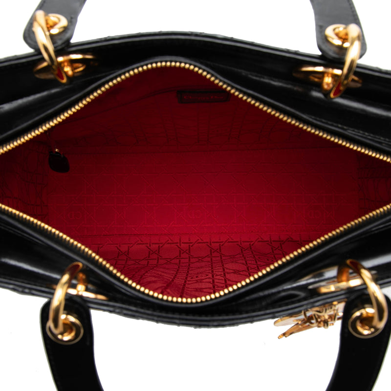 Large Lambskin Cannage Lady Dior - Image 4