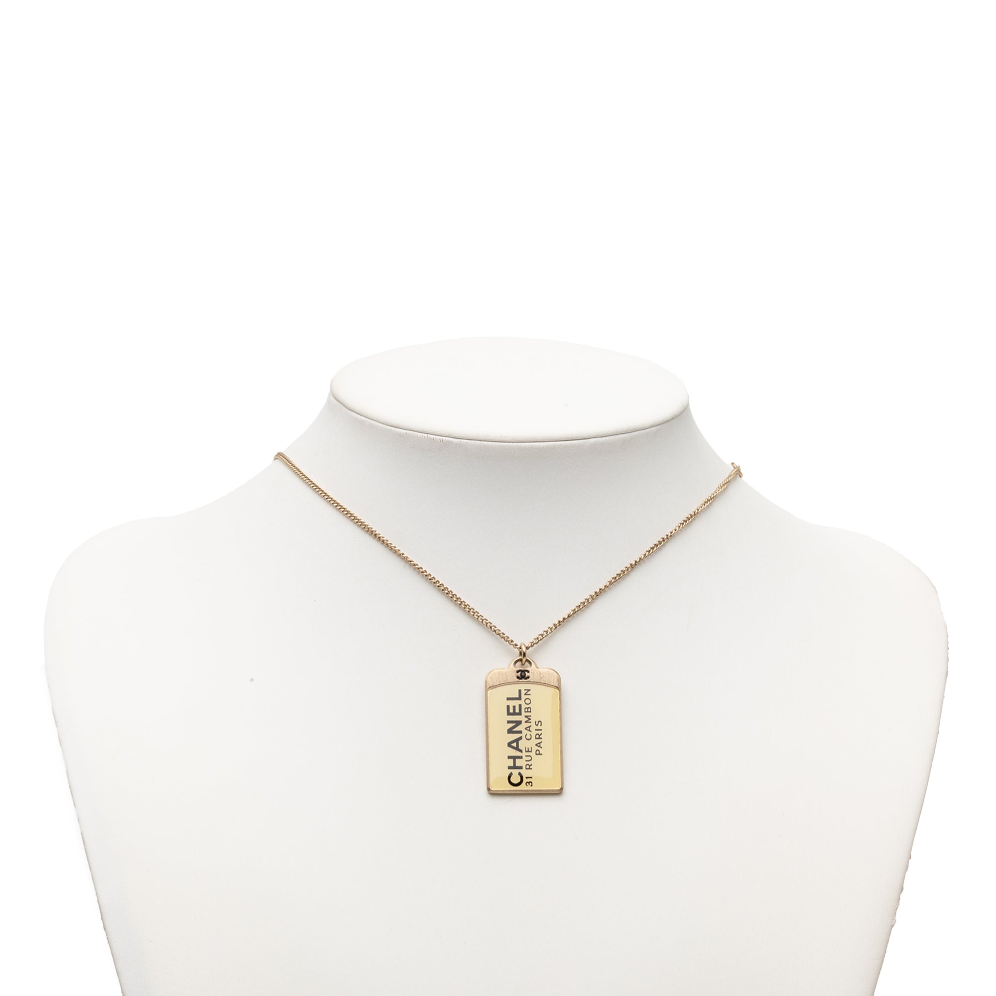 CC Gold Plated 31 Rue Cambon Dog Tag Pendant Necklace - Image 6