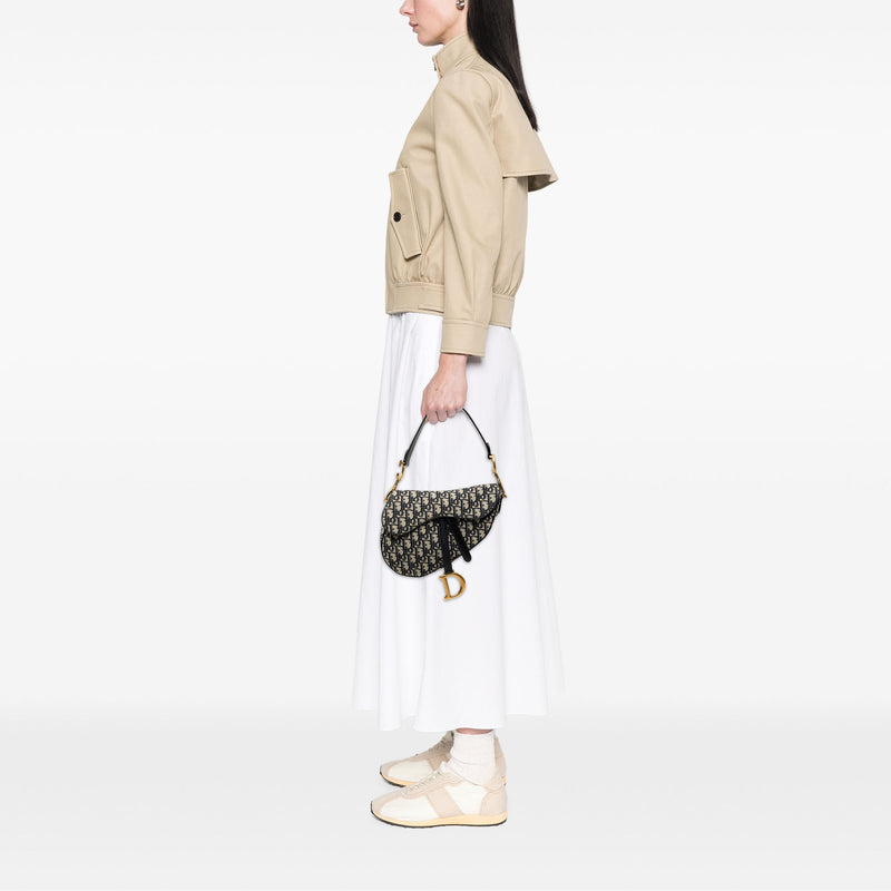 Oblique Canvas Saddle Bag - Image 6