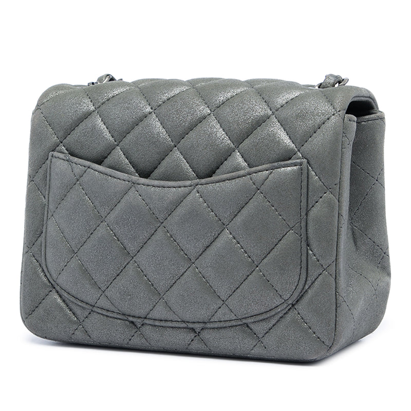Mini Square Classic Metallic Lambskin Single Flap - Image 2