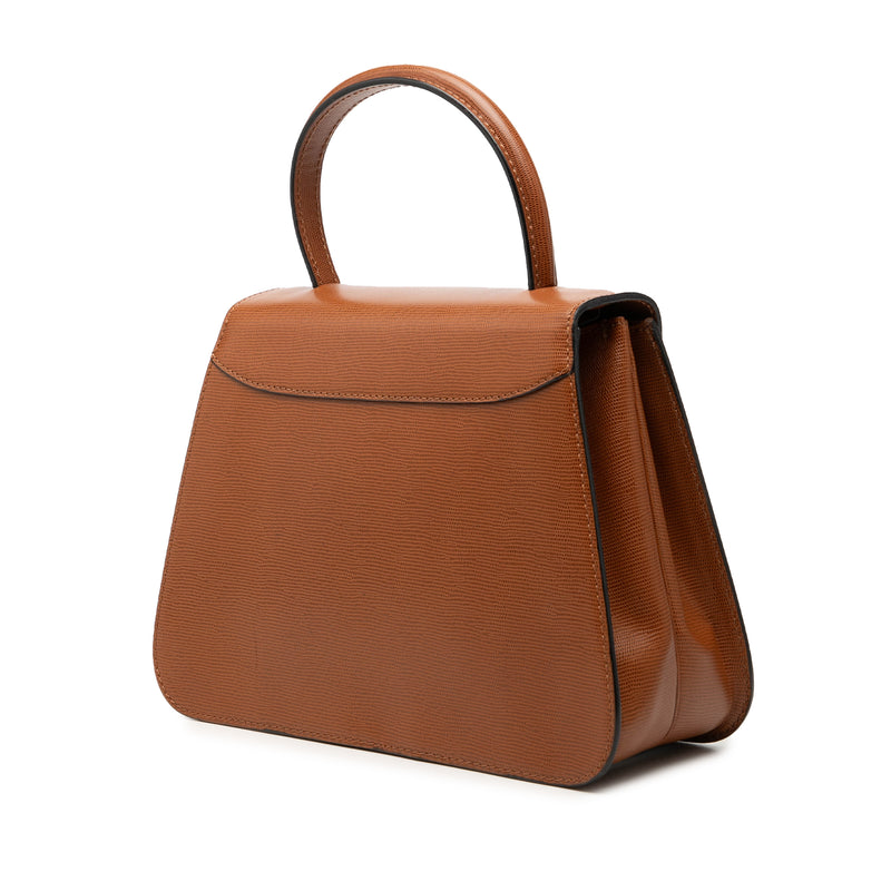 Embossed Leather Top Handle Bag - Image 2