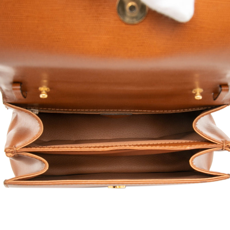 Embossed Leather Top Handle Bag - Image 4
