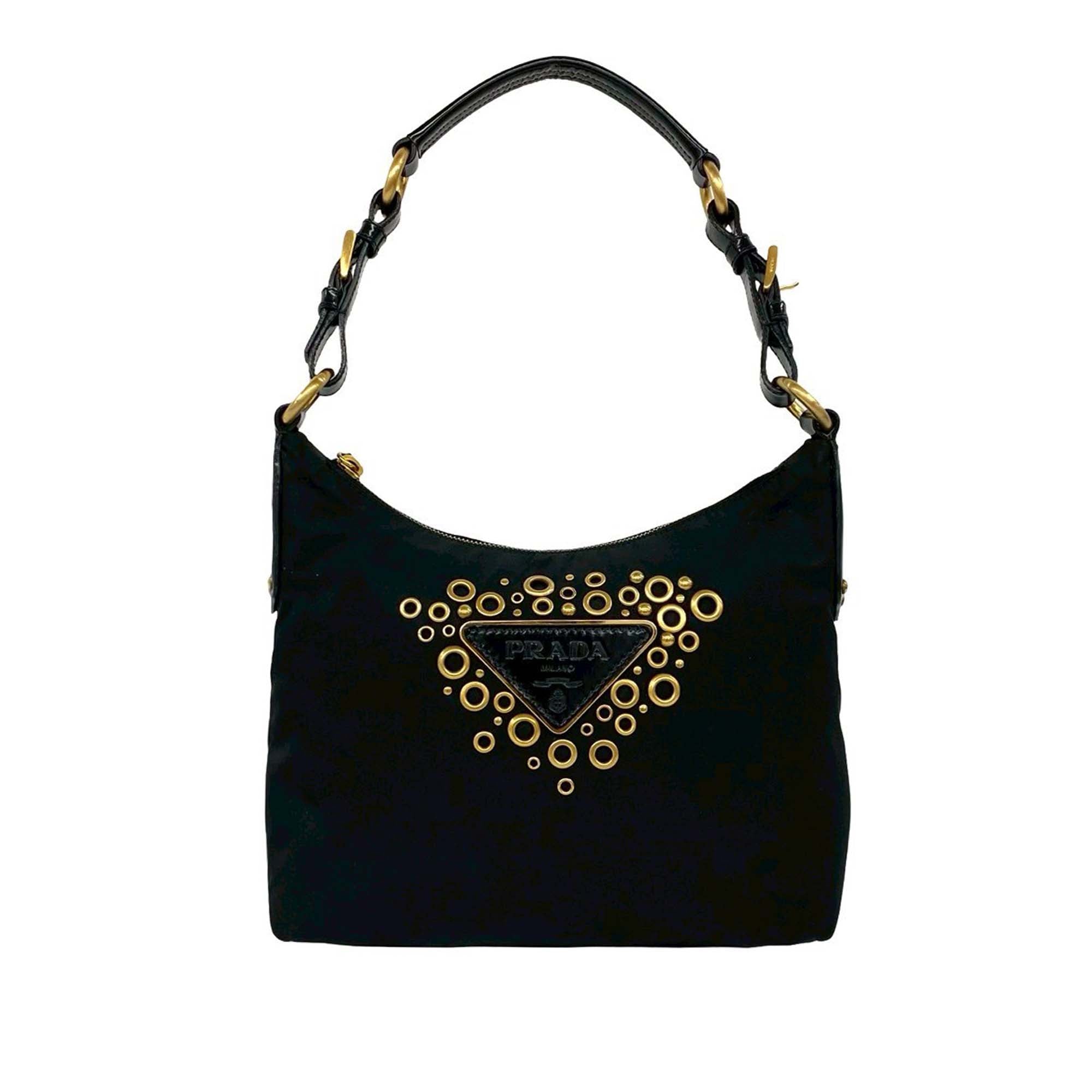 Nylon Vela Grommet Shoulder Bag - Image 1