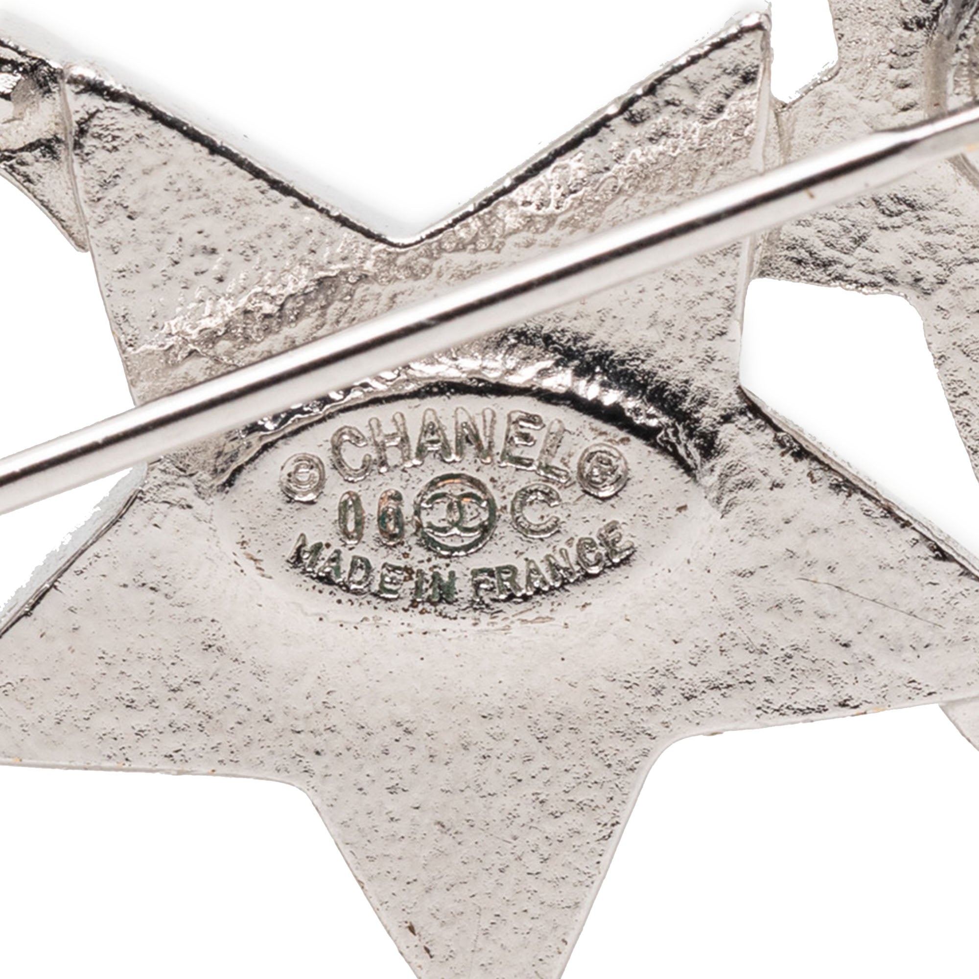 CC Brass and Strass Star and Moon Pin Brooch - Image 3
