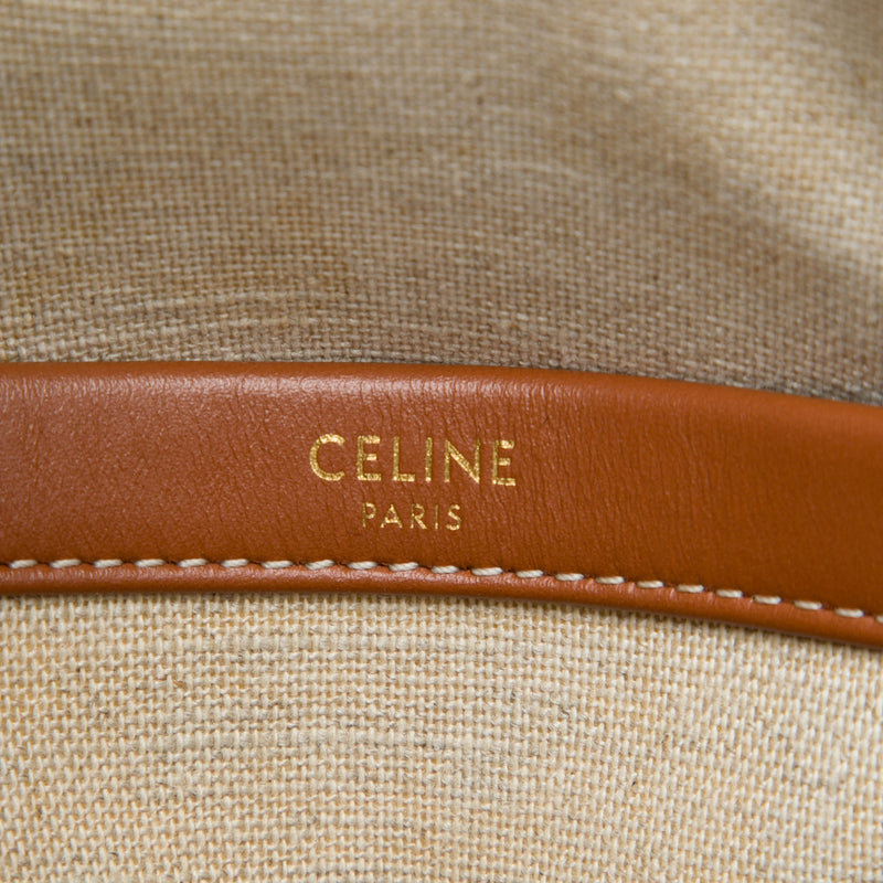 Small All Over Logo Print Canvas Cuir Triomphe Cabas Thais Satchel - Image 5