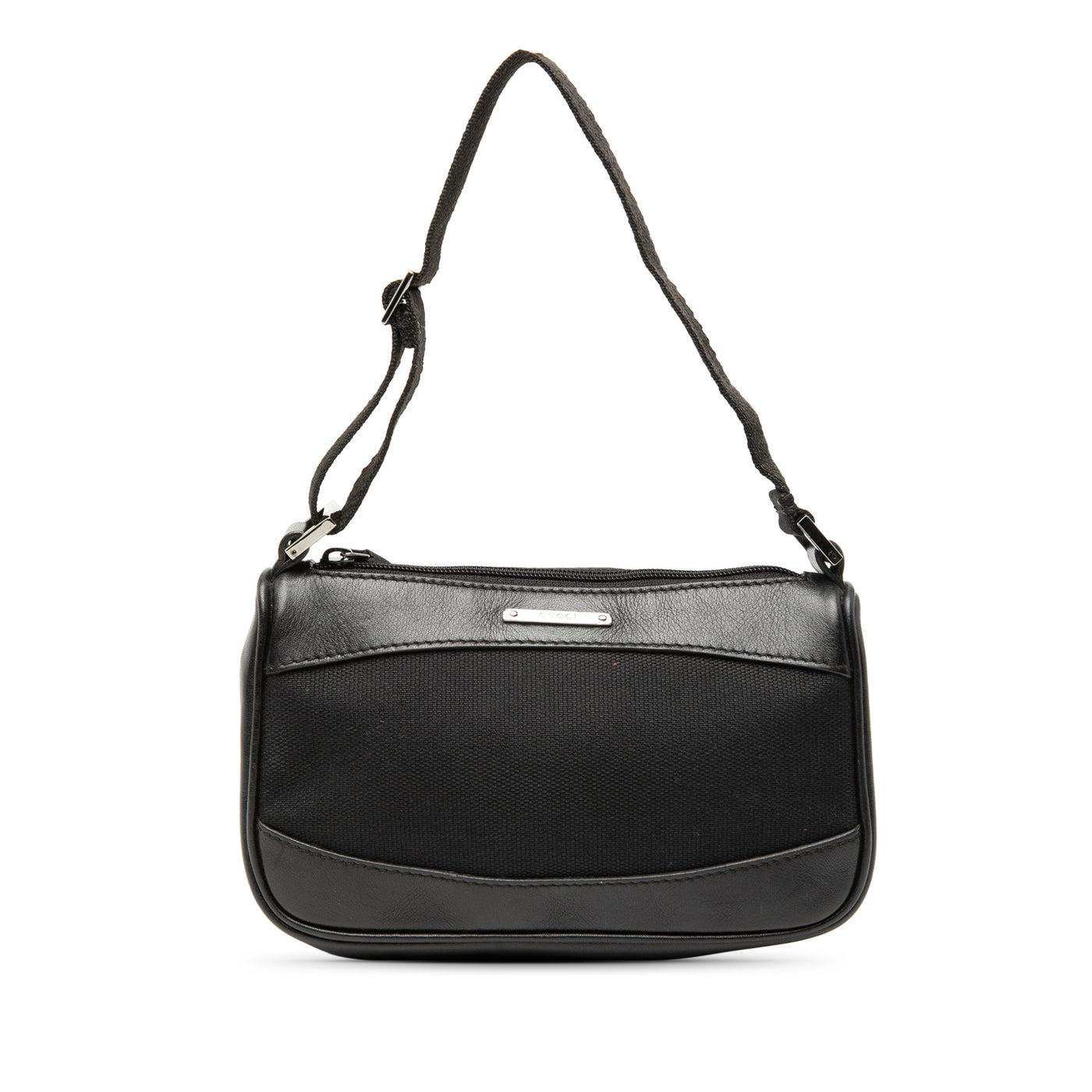 Leather Trimmed Canvas Shoulder Bag - Image 1