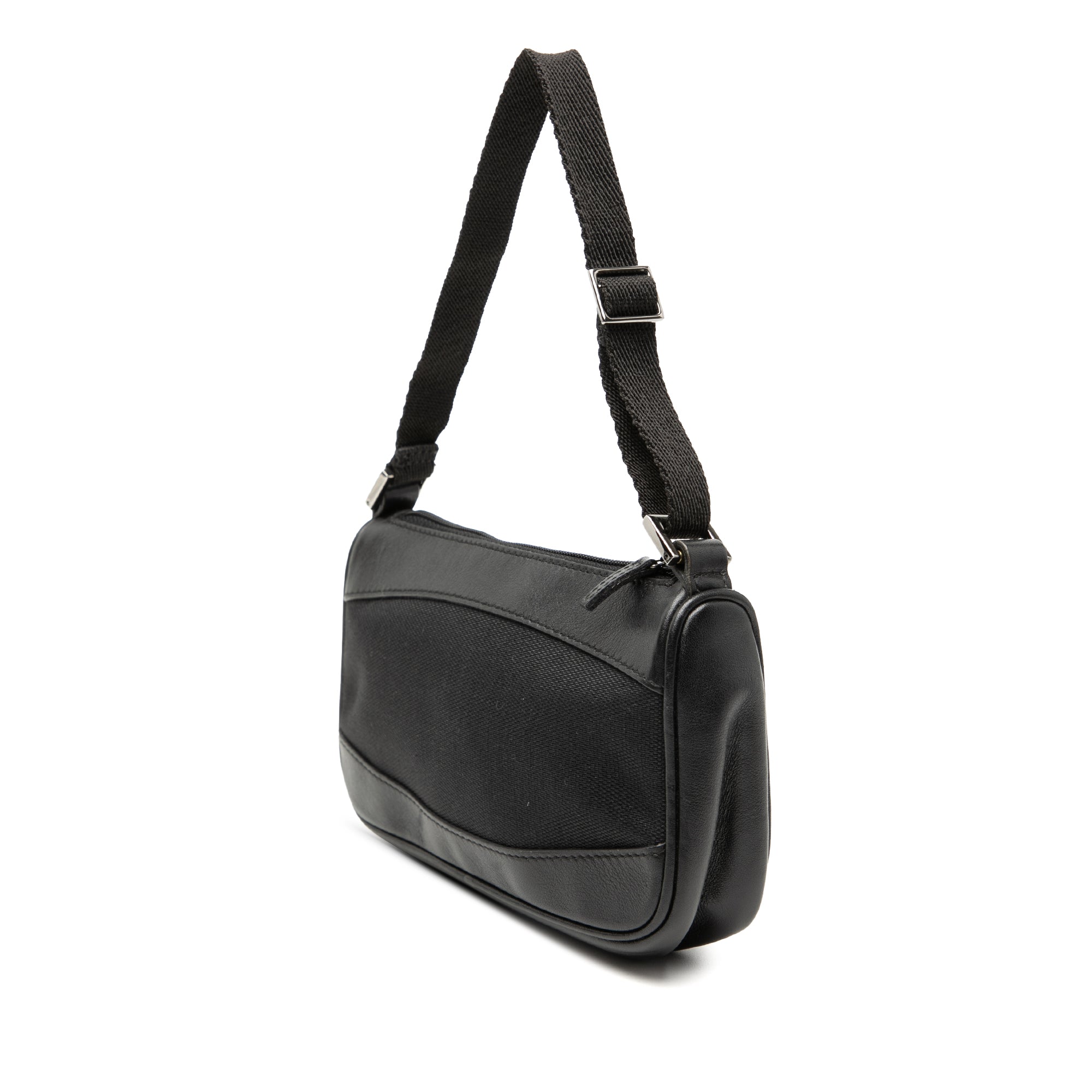 Leather Trimmed Canvas Shoulder Bag - Image 2