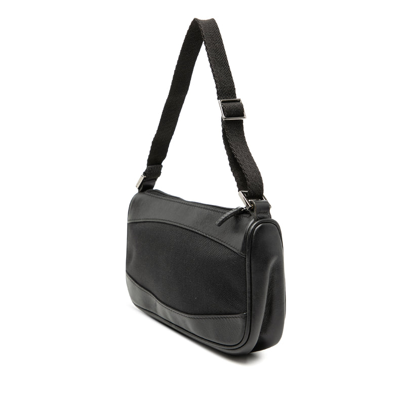Leather Trimmed Canvas Shoulder Bag - Image 2