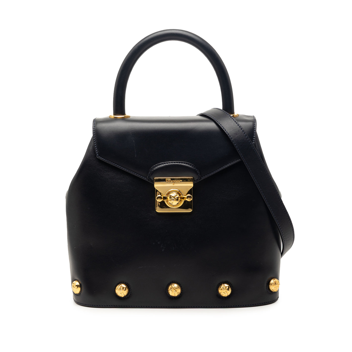 Studded Leather Satchel - Image 1