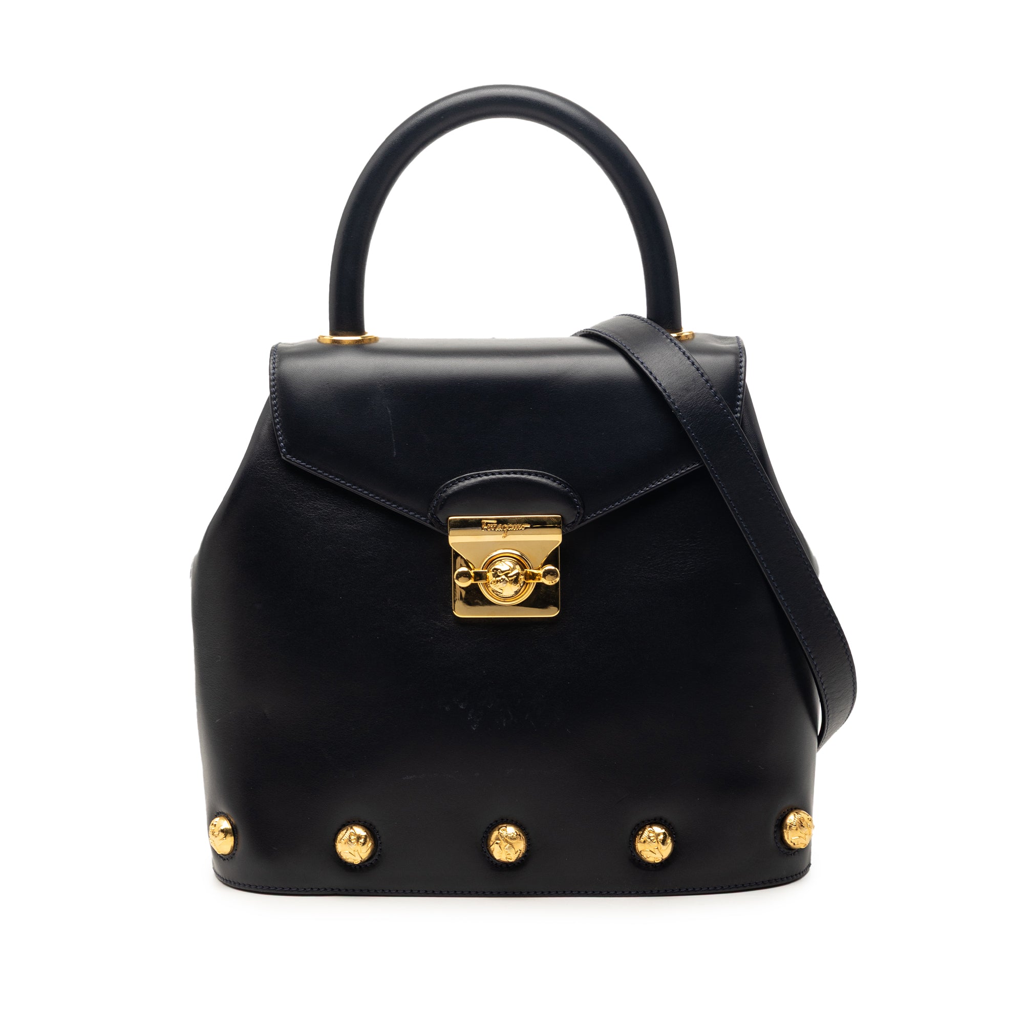 Studded Leather Satchel - Image 1