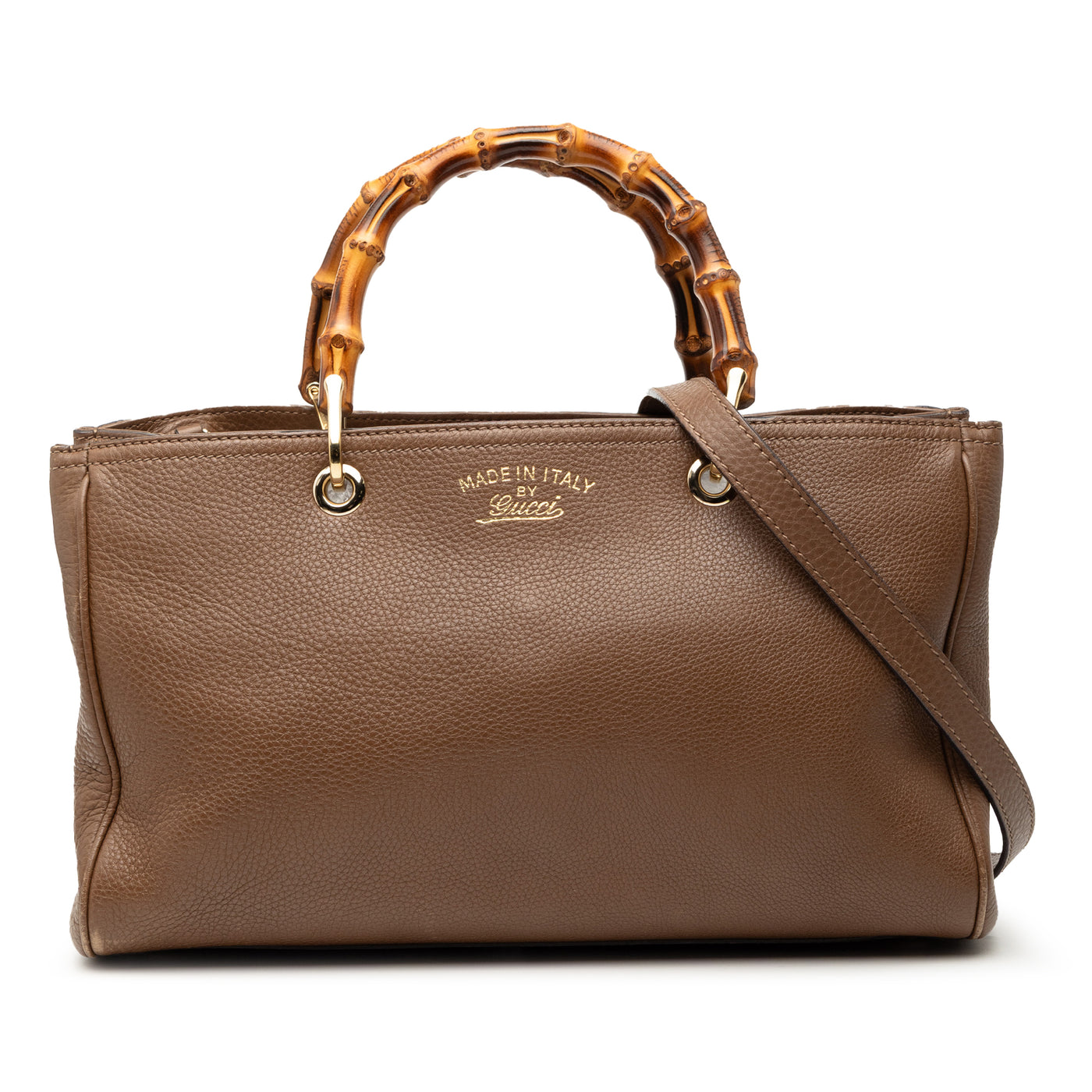 Medium Calfskin Bamboo Shopper Satchel - Image 1