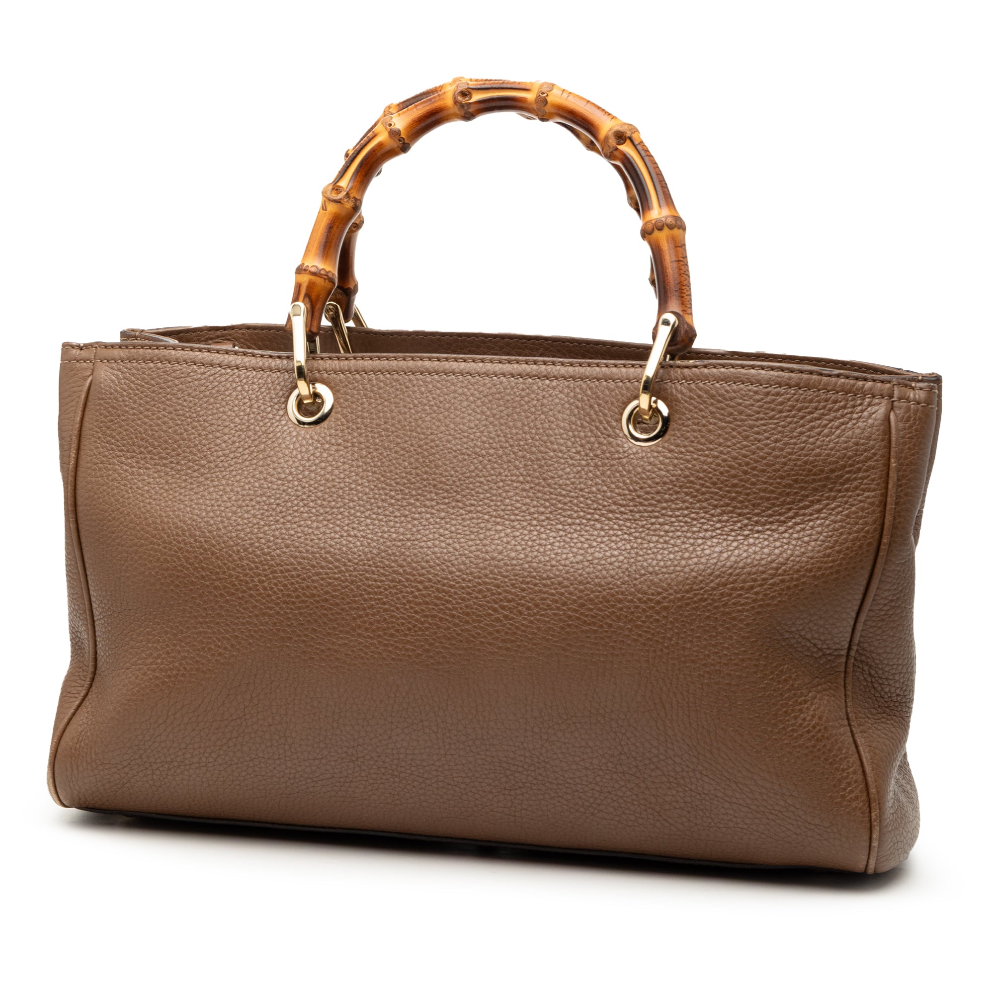 Medium Calfskin Bamboo Shopper Satchel - Image 2