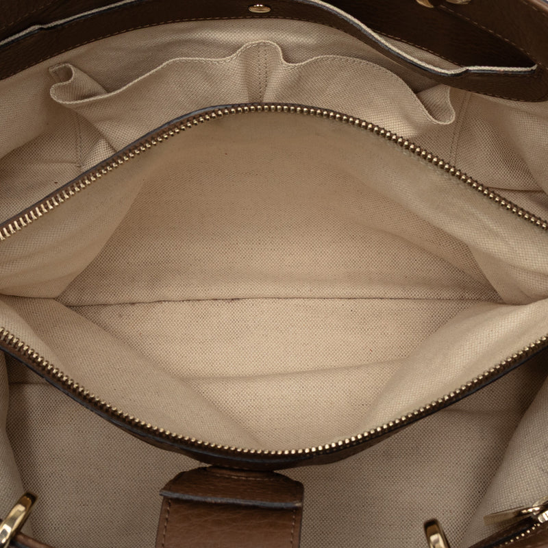 Medium Calfskin Bamboo Shopper Satchel - Image 4