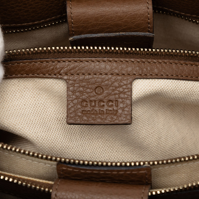 Medium Calfskin Bamboo Shopper Satchel - Image 5
