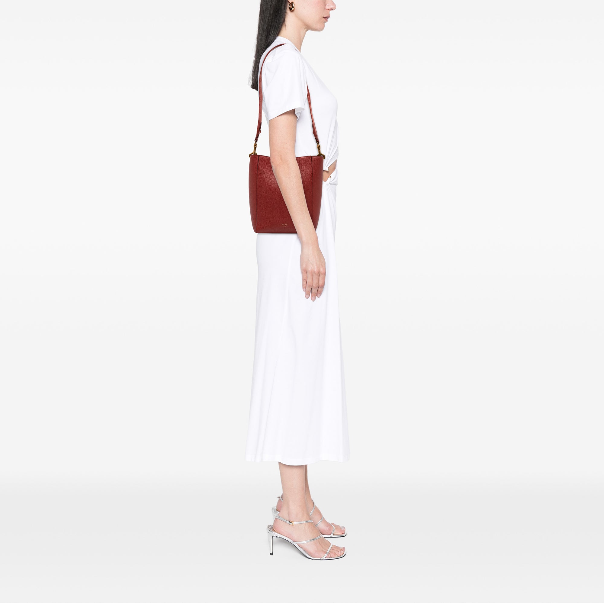 Small Leather Seau Sangle Bucket Bag - Image 11