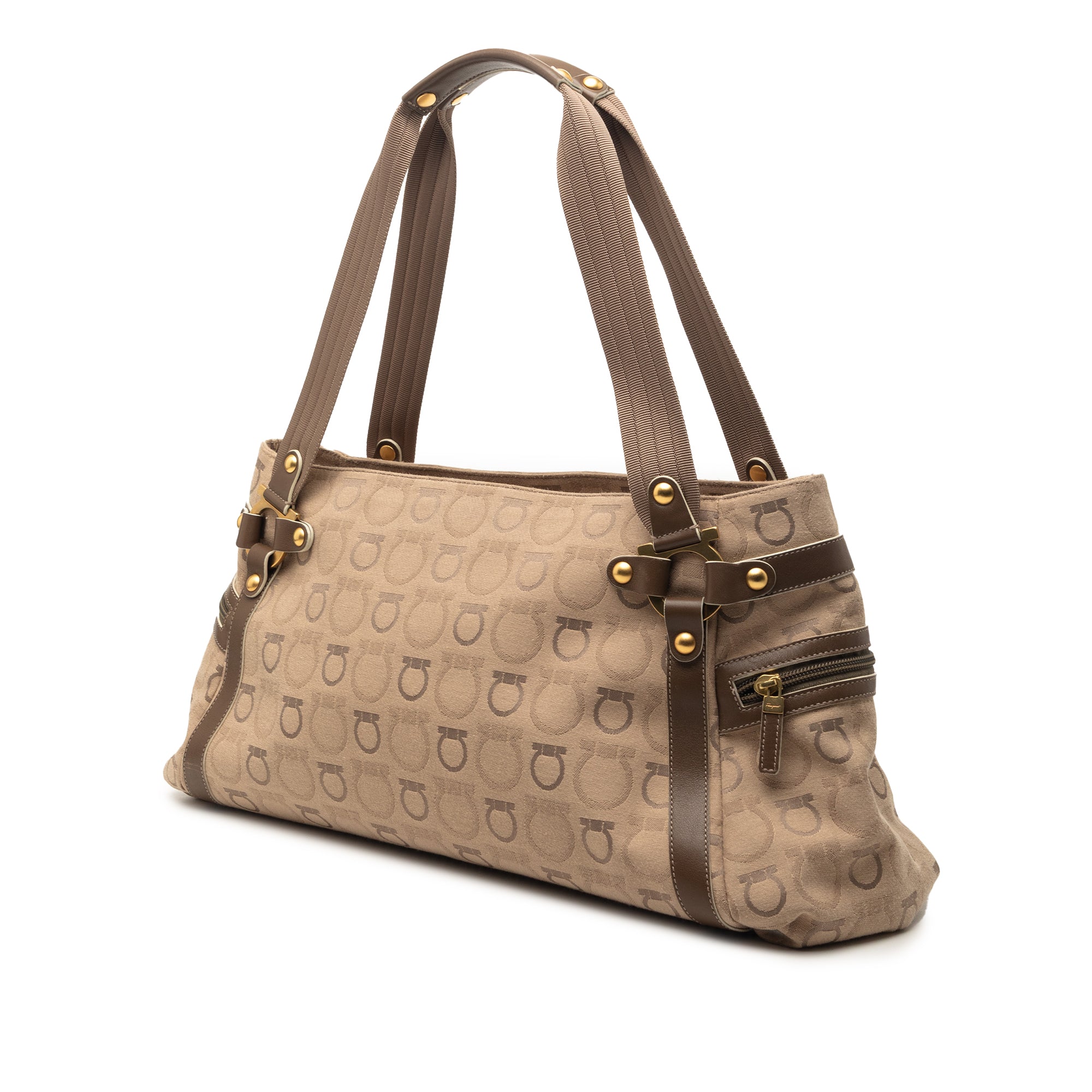 Gancini Canvas Shoulder Bag - Image 2